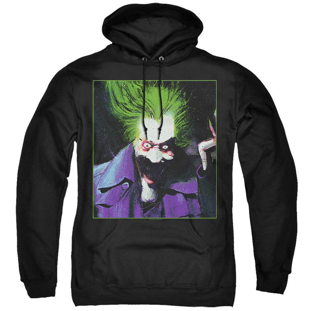 BATMAN/ARKHAM ASYLUM JOKER - ADULT PULLOVER HOODIE - BLACK