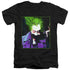 BATMAN/ARKHAM ASYLUM JOKER - S/S ADULT V-NECK 30/1 - BLACK
