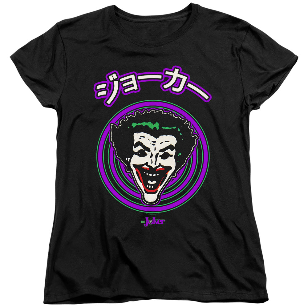 BATMAN/FACE SPIRAL - S/S WOMENS TEE - BLACK
