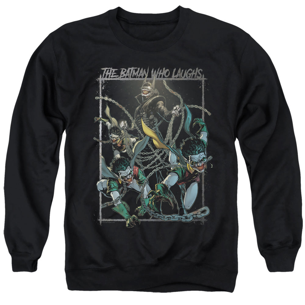 BATMAN/BATMAN WHO LAUGHS - ADULT CREWNECK SWEATSHIRT - BLACK