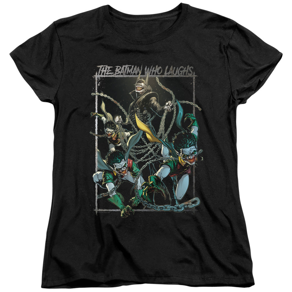 BATMAN/BATMAN WHO LAUGHS - S/S WOMENS TEE - BLACK