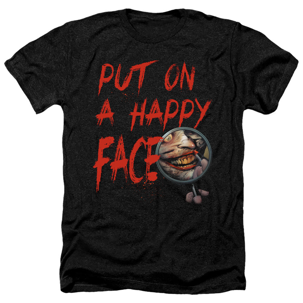 BATMAN/HAPPY FACE - ADULT HEATHER - BLACK