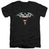 BATMAN/JOKER BAT LOGO - S/S ADULT V-NECK 30/1 - BLACK