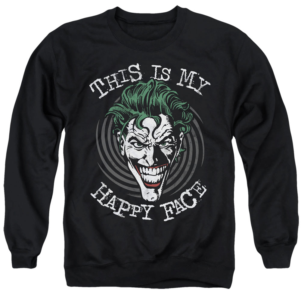 BATMAN/MANIACAL SPIRAL - ADULT CREWNECK SWEATSHIRT - BLACK