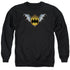 BATMAN/BAT WINGS LOGO - ADULT CREWNECK SWEATSHIRT - BLACK