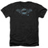 BATMAN/TWO GARGOYLES LOGO - ADULT HEATHER - BLACK