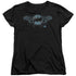 BATMAN/TWO GARGOYLES LOGO - S/S WOMENS TEE - BLACK