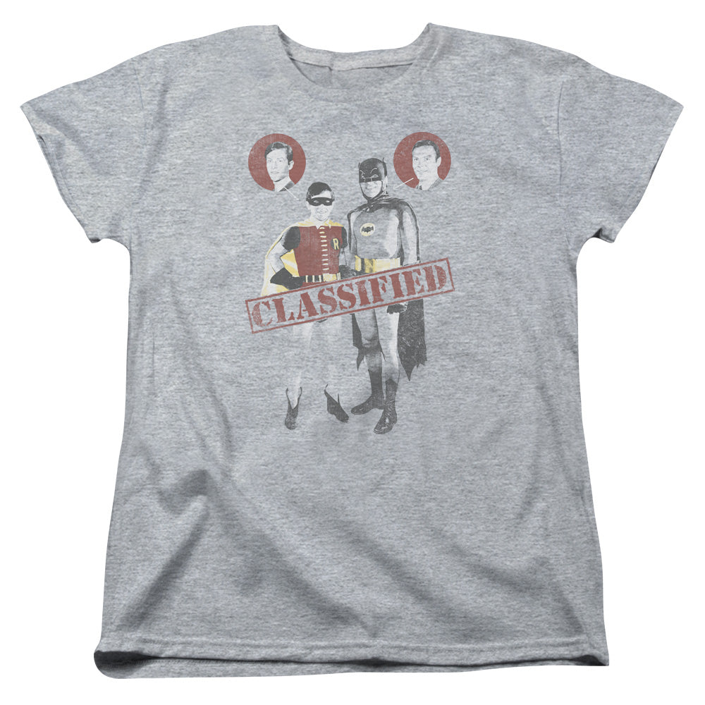 BATMAN CLASSIC TV/CLASSIFIED - S/S WOMENS TEE - ATHLETIC HEATHER