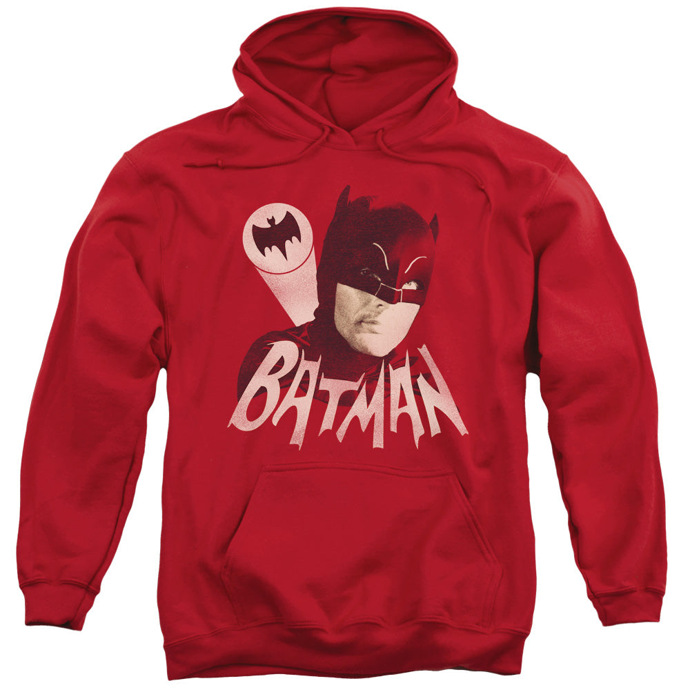 BATMAN CLASSIC TV/BAT SIGNAL - ADULT PULLOVER HOODIE - RED