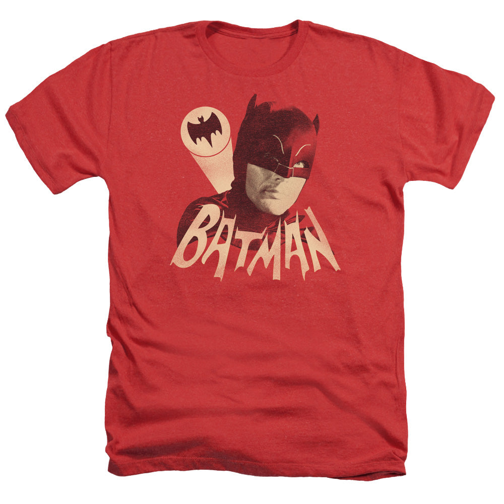 BATMAN CLASSIC TV/BAT SIGNAL - ADULT HEATHER - RED