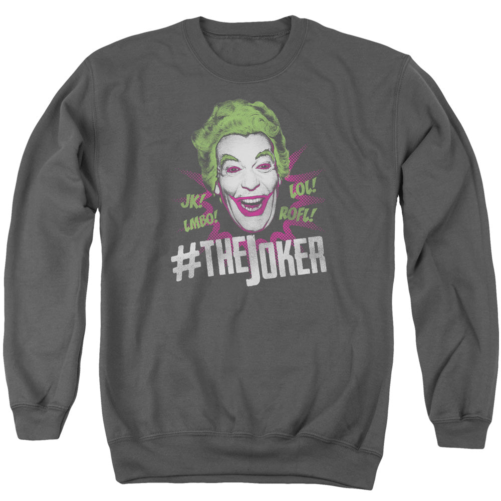 BATMAN CLASSIC TV/#JOKER - ADULT CREWNECK SWEATSHIRT - CHARCOAL
