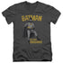 BATMAN CLASSIC TV/CAPED CRUSADER - S/S ADULT V-NECK 30/1 - CHARCOAL