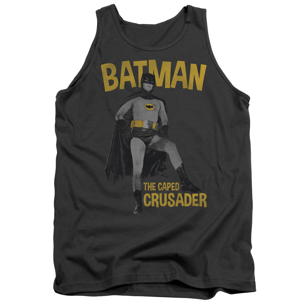 BATMAN CLASSIC TV/CAPED CRUSADER - ADULT TANK - CHARCOAL