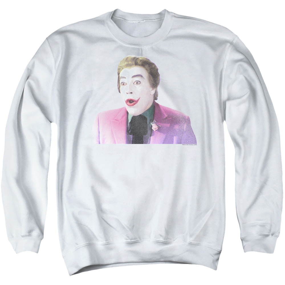 BATMAN CLASSIC TV/THRILLED - ADULT CREWNECK SWEATSHIRT - WHITE