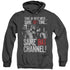BATMAN CLASSIC TV/BAT CHANNEL - ADULT HEATHER HOODIE - BLACK