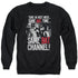 BATMAN CLASSIC TV/BAT CHANNEL - ADULT CREWNECK SWEATSHIRT - BLACK