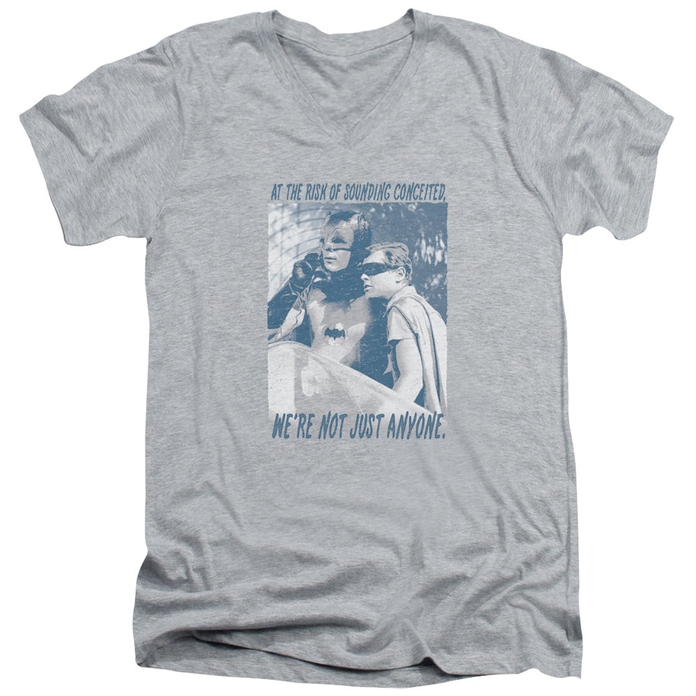 BATMAN CLASSIC TV/BOOGIE NIGHTS - S/S ADULT V-NECK 30/1 - ATHLETIC HEATHER