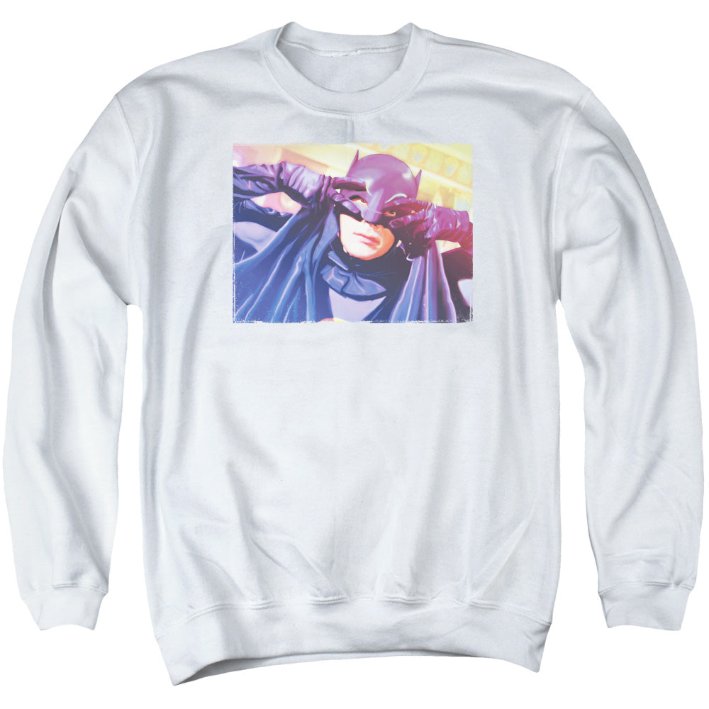 BATMAN CLASSIC TV/SMOOTH GROOVE - ADULT CREWNECK SWEATSHIRT - WHITE