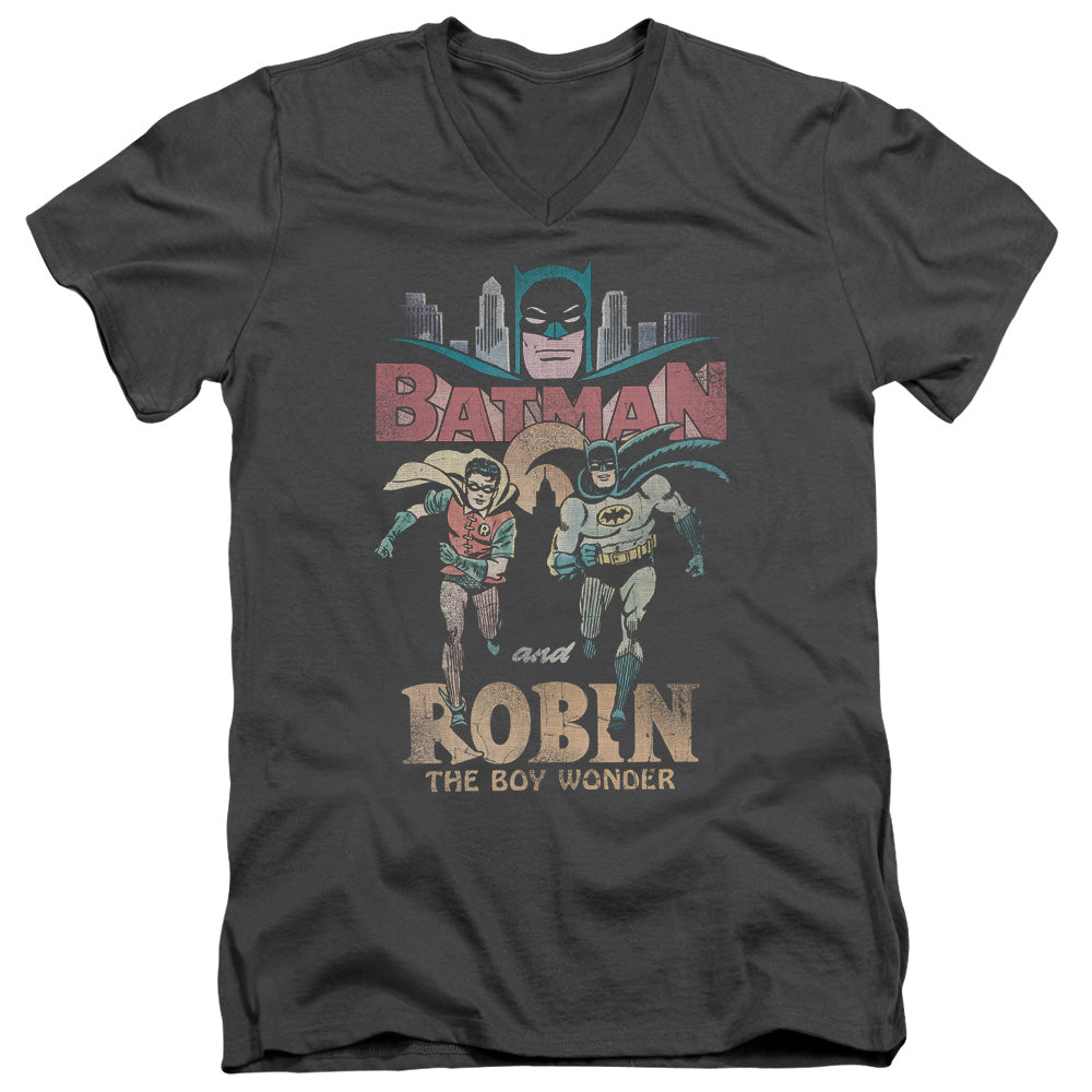 BATMAN CLASSIC TV/CLASSIC DUO - S/S ADULT V-NECK 30/1 - CHARCOAL