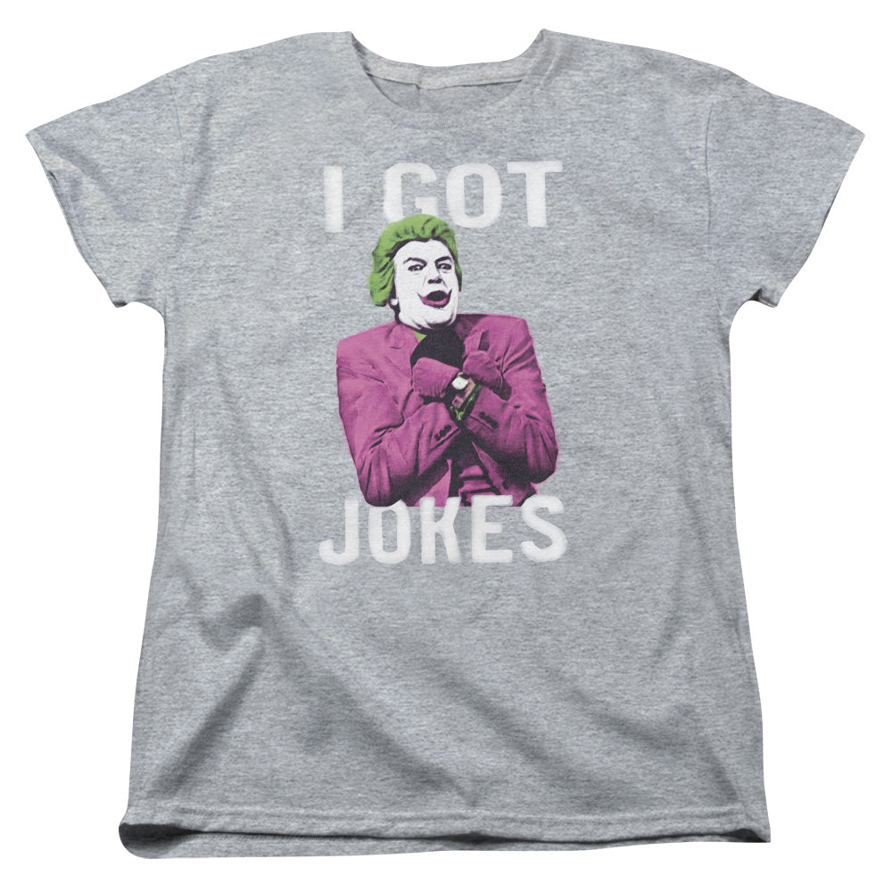 BATMAN CLASSIC TV/GOT JOKES - S/S WOMENS TEE - ATHLETIC HEATHER