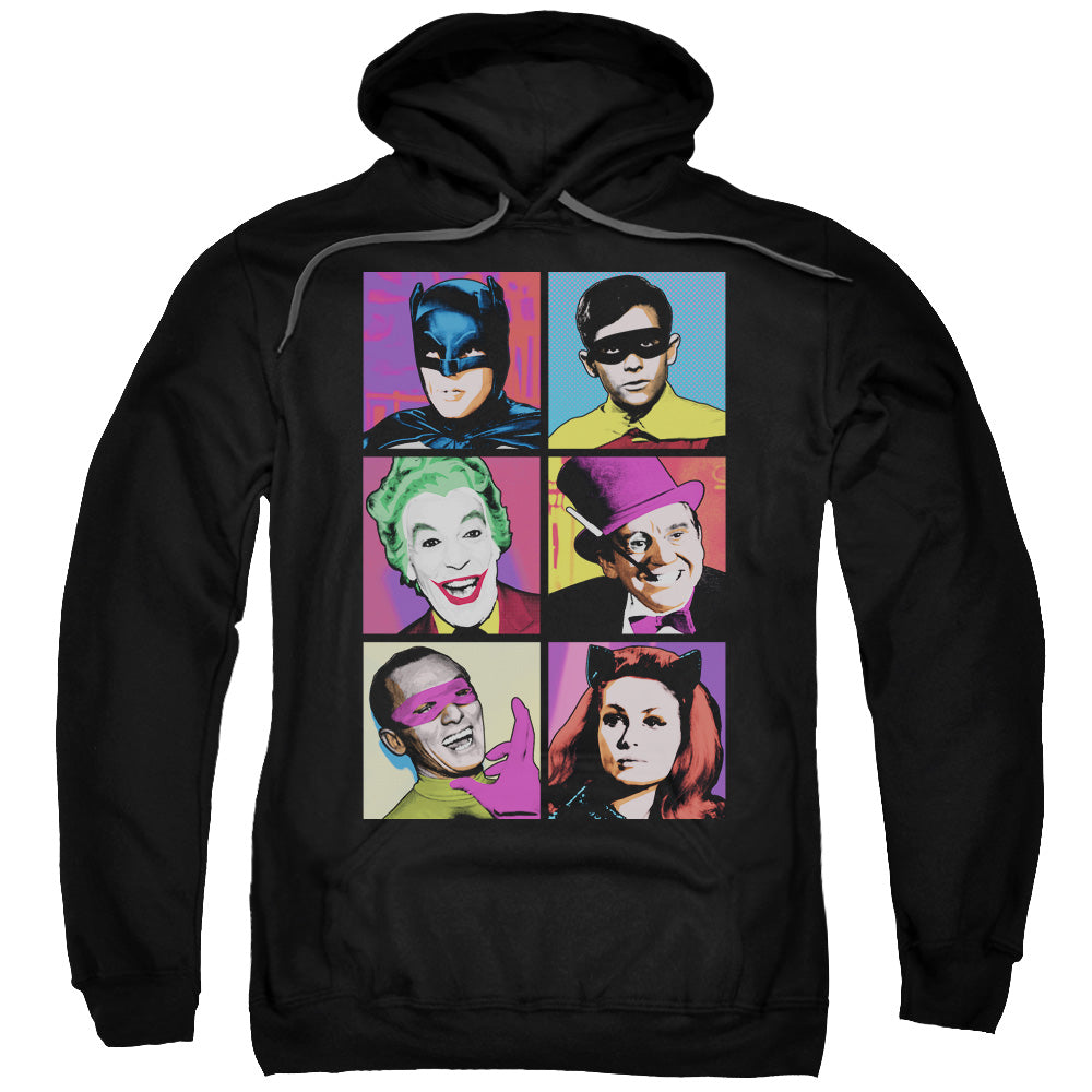 BATMAN CLASSIC TV/POP CAST - ADULT PULLOVER HOODIE - BLACK
