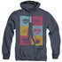 BIRDS OF PREY/LIPS - ADULT HEATHER HOODIE - NAVY