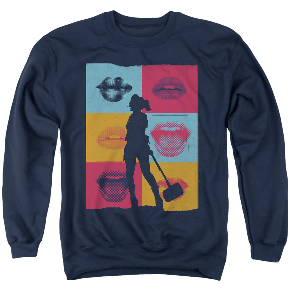 BIRDS OF PREY/LIPS - ADULT CREWNECK SWEATSHIRT - NAVY