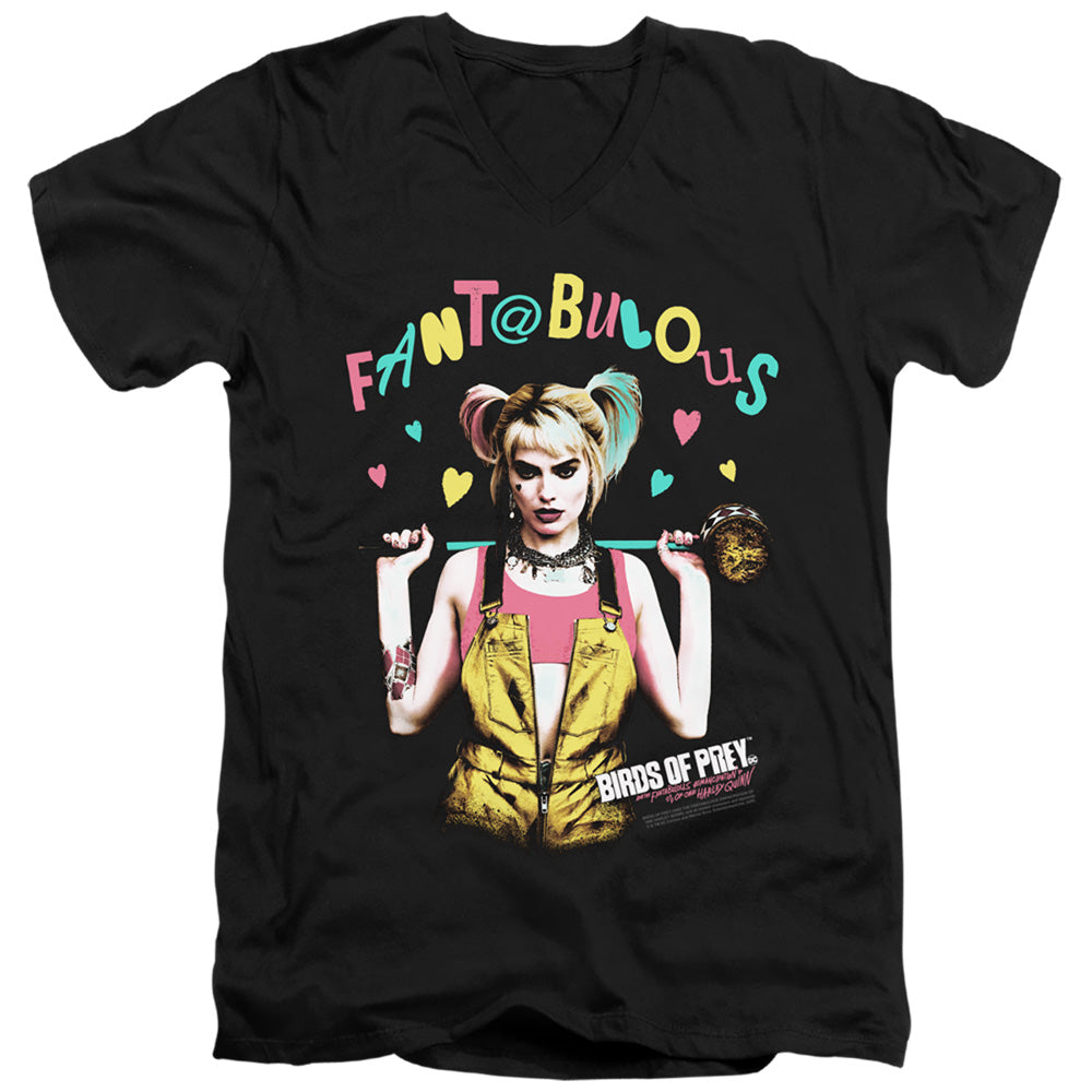 BIRDS OF PREY/FANTABULOUS - S/S ADULT V-NECK 30/1 - BLACK
