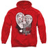 BIRDS OF PREY/HEART HARLEY - ADULT PULLOVER HOODIE - RED