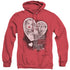 BIRDS OF PREY/HEART HARLEY - ADULT HEATHER HOODIE - RED