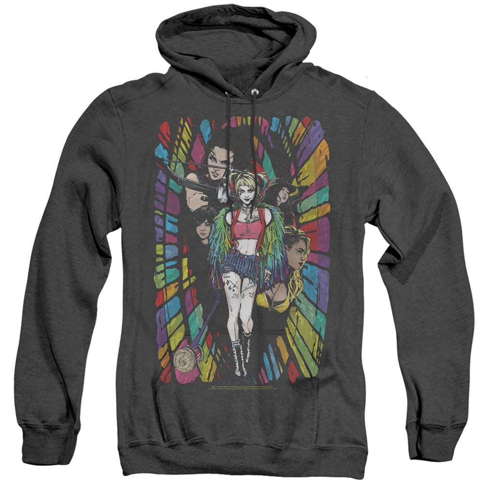 BIRDS OF PREY/COLOR CORRIDOR - ADULT HEATHER HOODIE - BLACK