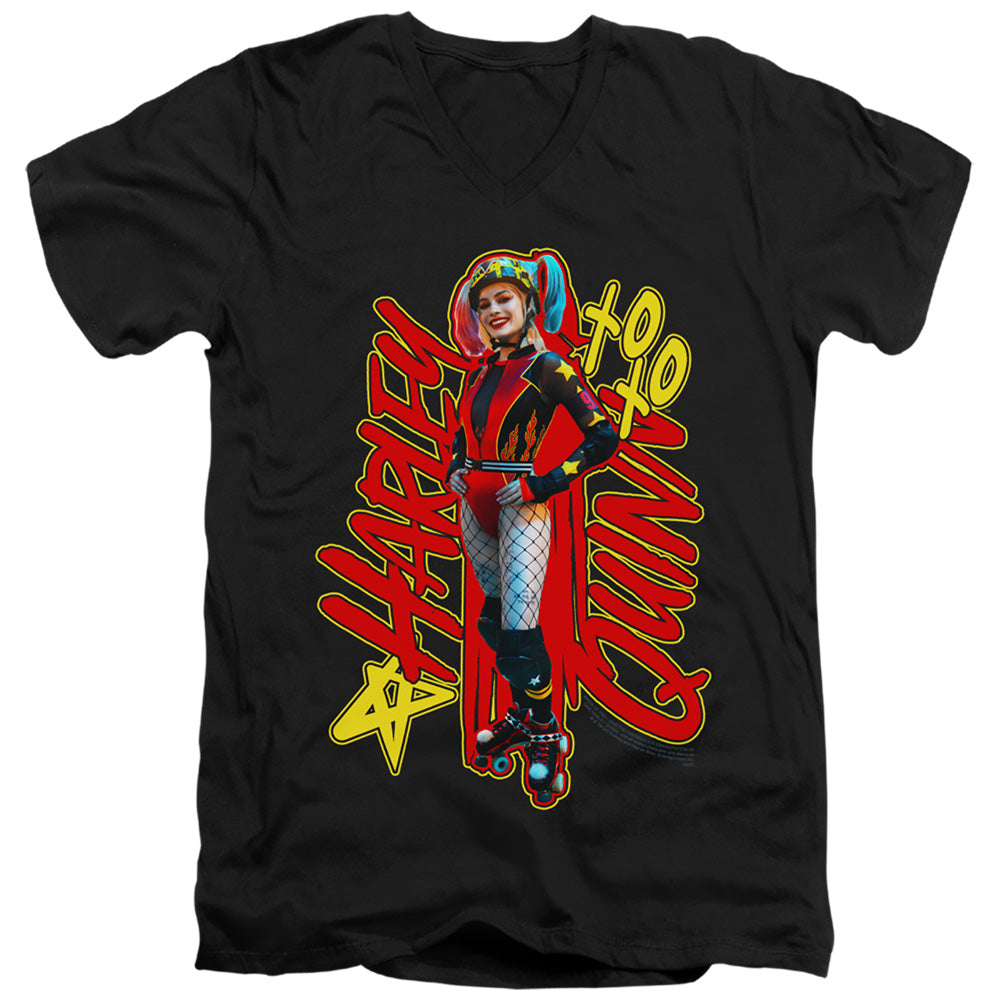 BIRDS OF PREY/HARLEYMANIA - S/S ADULT V-NECK 30/1 - BLACK