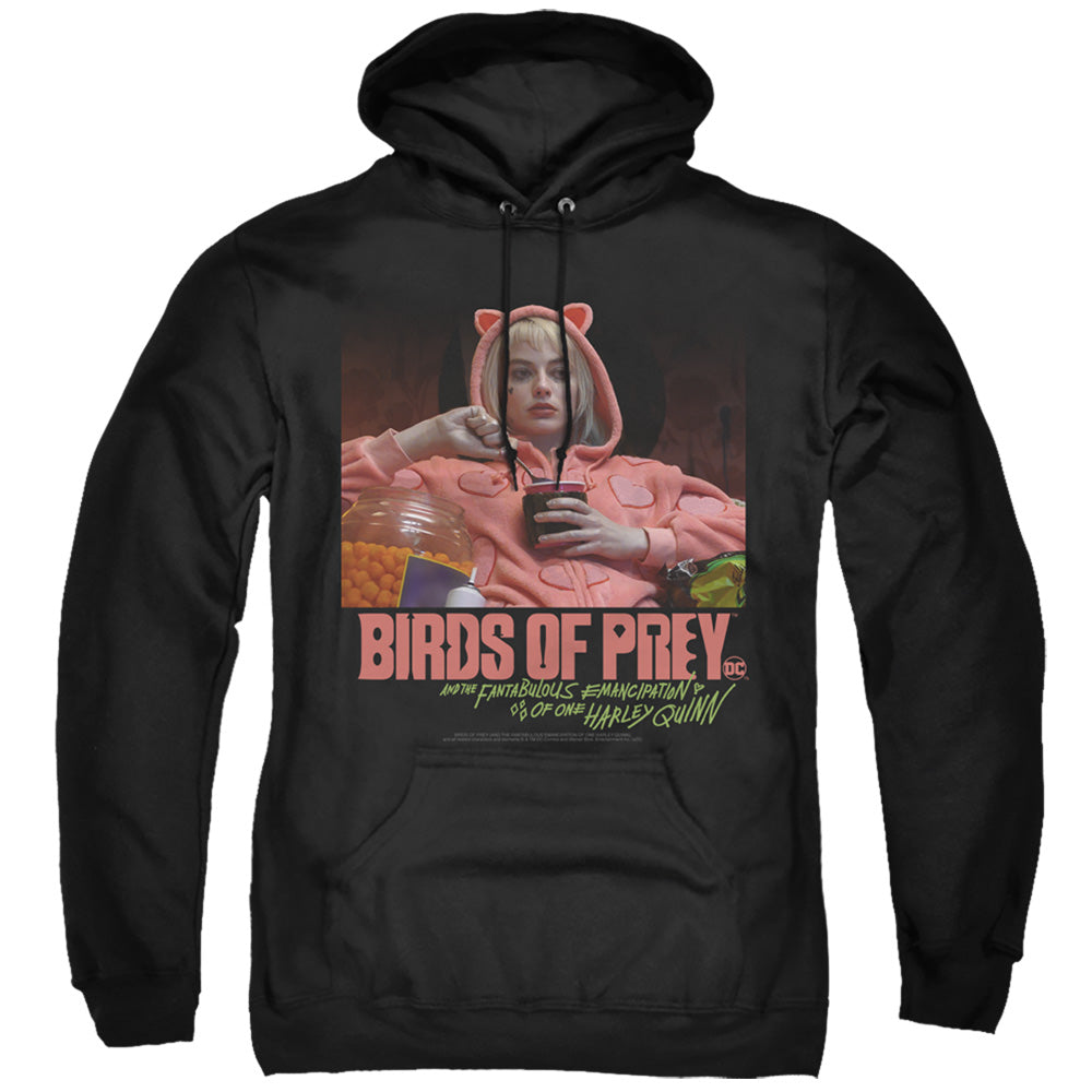 BIRDS OF PREY/LOVE STINKS - ADULT PULLOVER HOODIE - BLACK