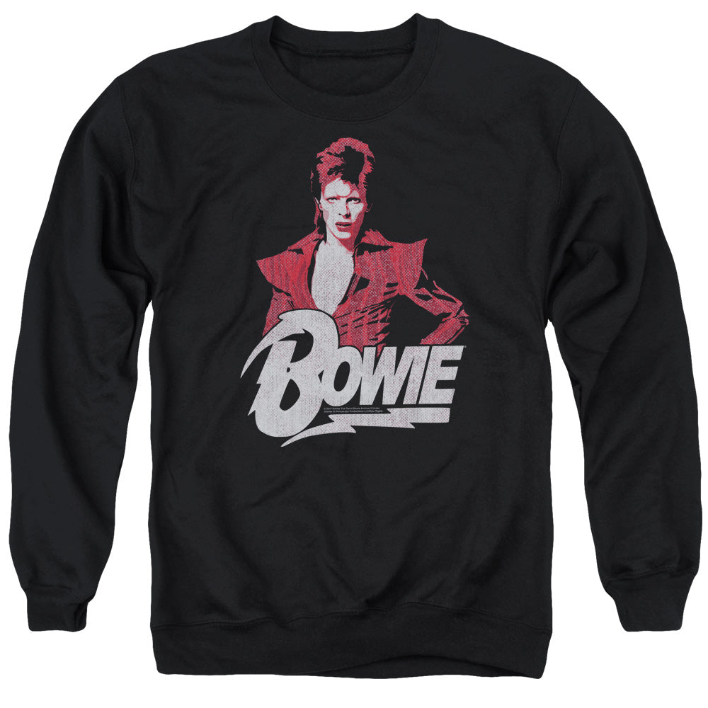 DAVID BOWIE/DIAMOND DAVID - ADULT CREWNECK SWEATSHIRT - BLACK