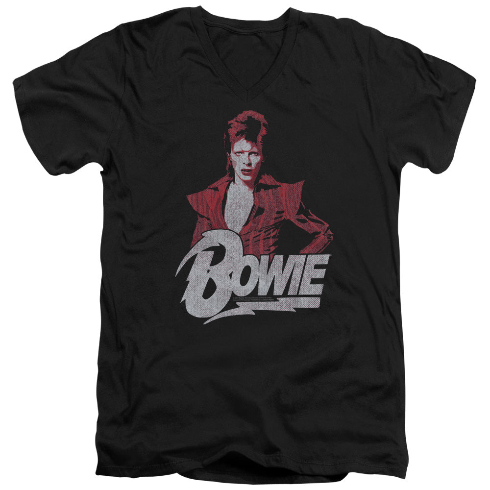 DAVID BOWIE/DIAMOND DAVID - S/S ADULT V-NECK 30/1 - BLACK