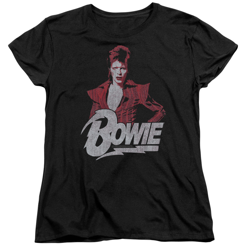 DAVID BOWIE/DIAMOND DAVID - S/S WOMENS TEE - BLACK