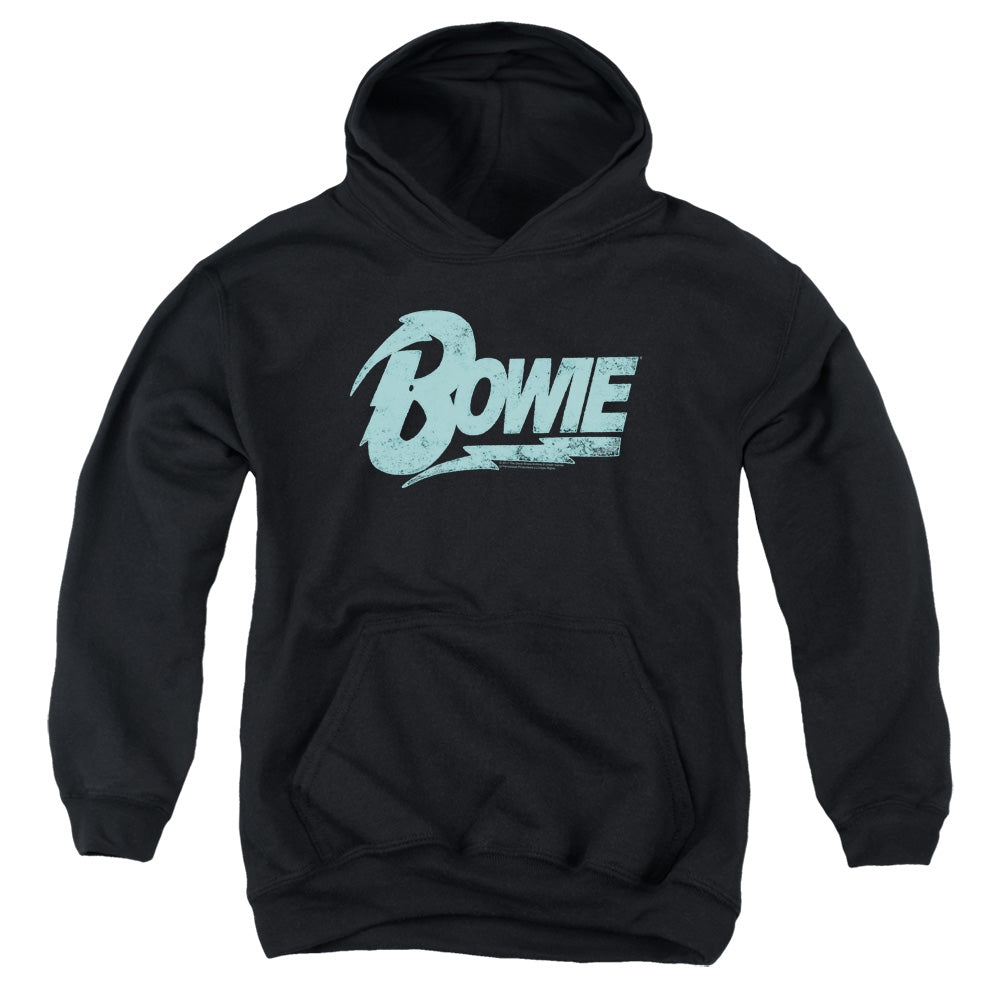 DAVID BOWIE/LOGO - YOUTH PULLOVER HOODIE - BLACK