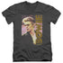 DAVID BOWIE/SMOKIN - S/S ADULT V-NECK 30/1 - CHARCOAL