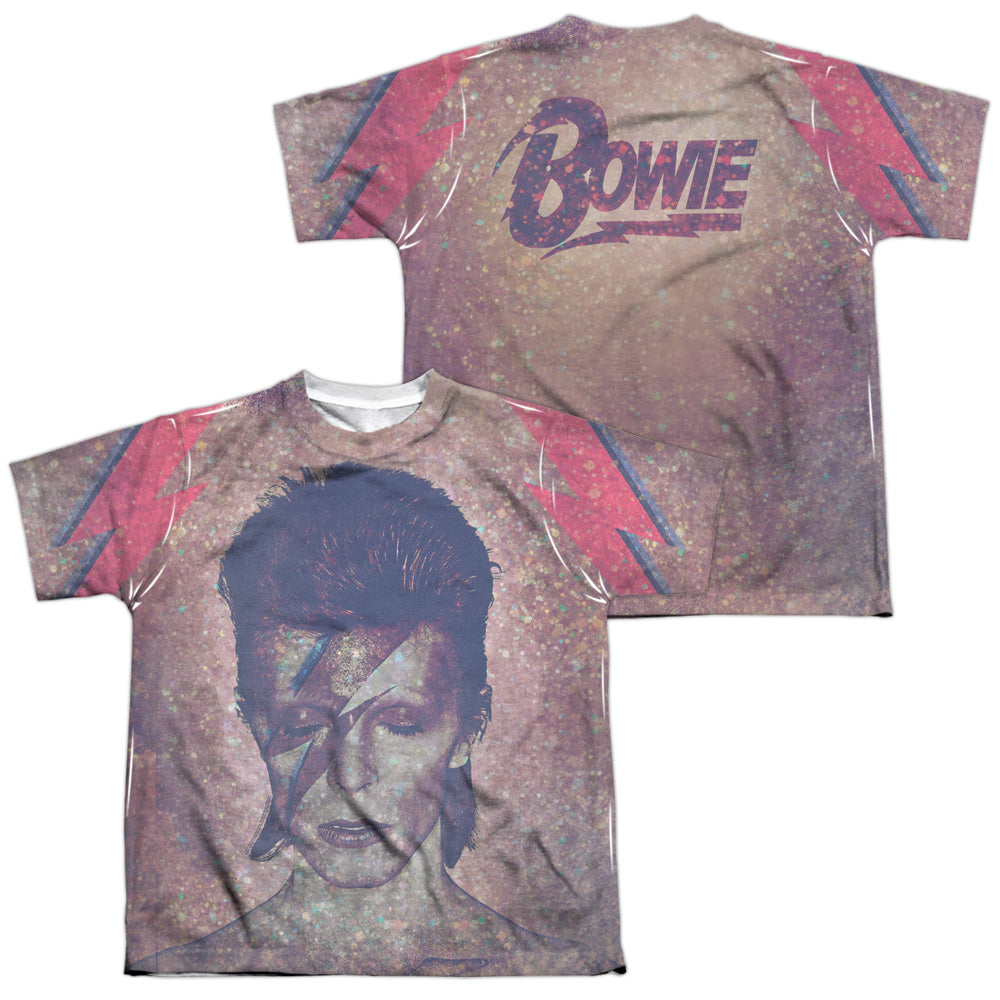 DAVID BOWIE/GLAM (FRONT/BACK PRINT) - S/S YOUTH POLY CREW - MULTI