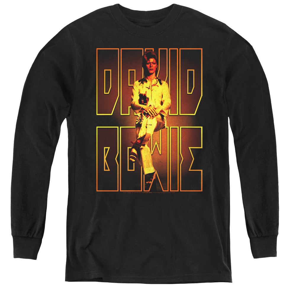 DAVID BOWIE/PERCHED - YOUTH LONG SLEEVE TEE - BLACK