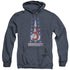 BSG/VIGILANTES BADGE - ADULT HEATHER HOODIE - NAVY