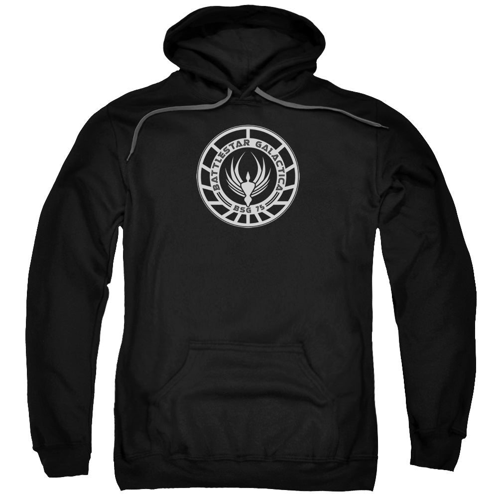 BSG/GALACTICA BADGE - ADULT PULLOVER HOODIE - BLACK
