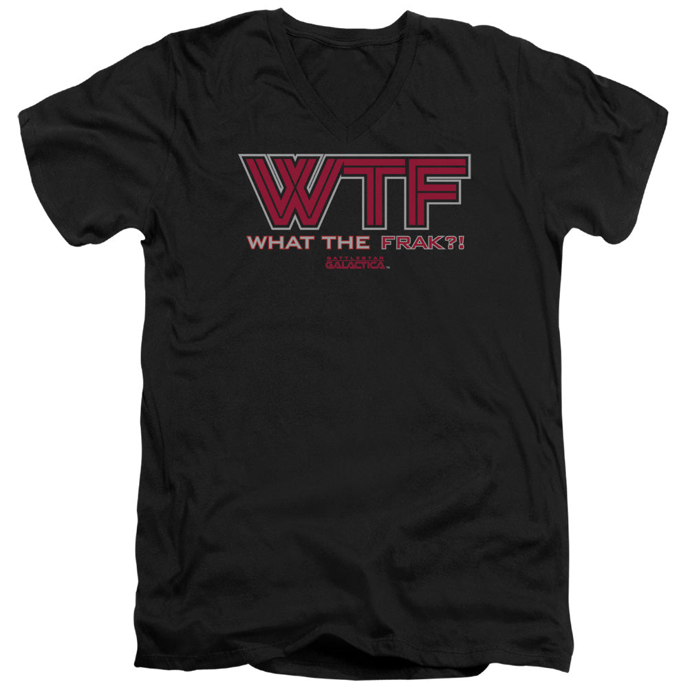 BSG/WTF - S/S ADULT V-NECK 30/1 - BLACK