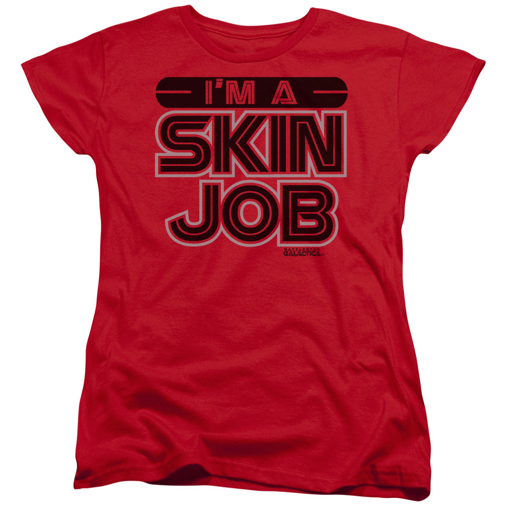 BSG/IM A SKIN JOB - S/S WOMENS TEE - RED