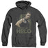 BSG/HAD ME AT HELO - ADULT HEATHER HOODIE - BLACK