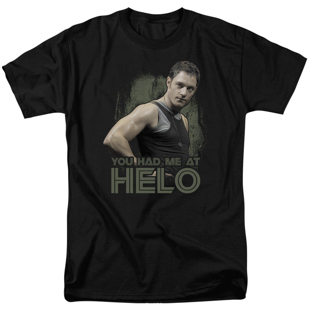 BSG/HAD ME AT HELO - S/S ADULT 18/1 - BLACK