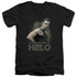 BSG/HAD ME AT HELO - S/S ADULT V-NECK 30/1 - BLACK