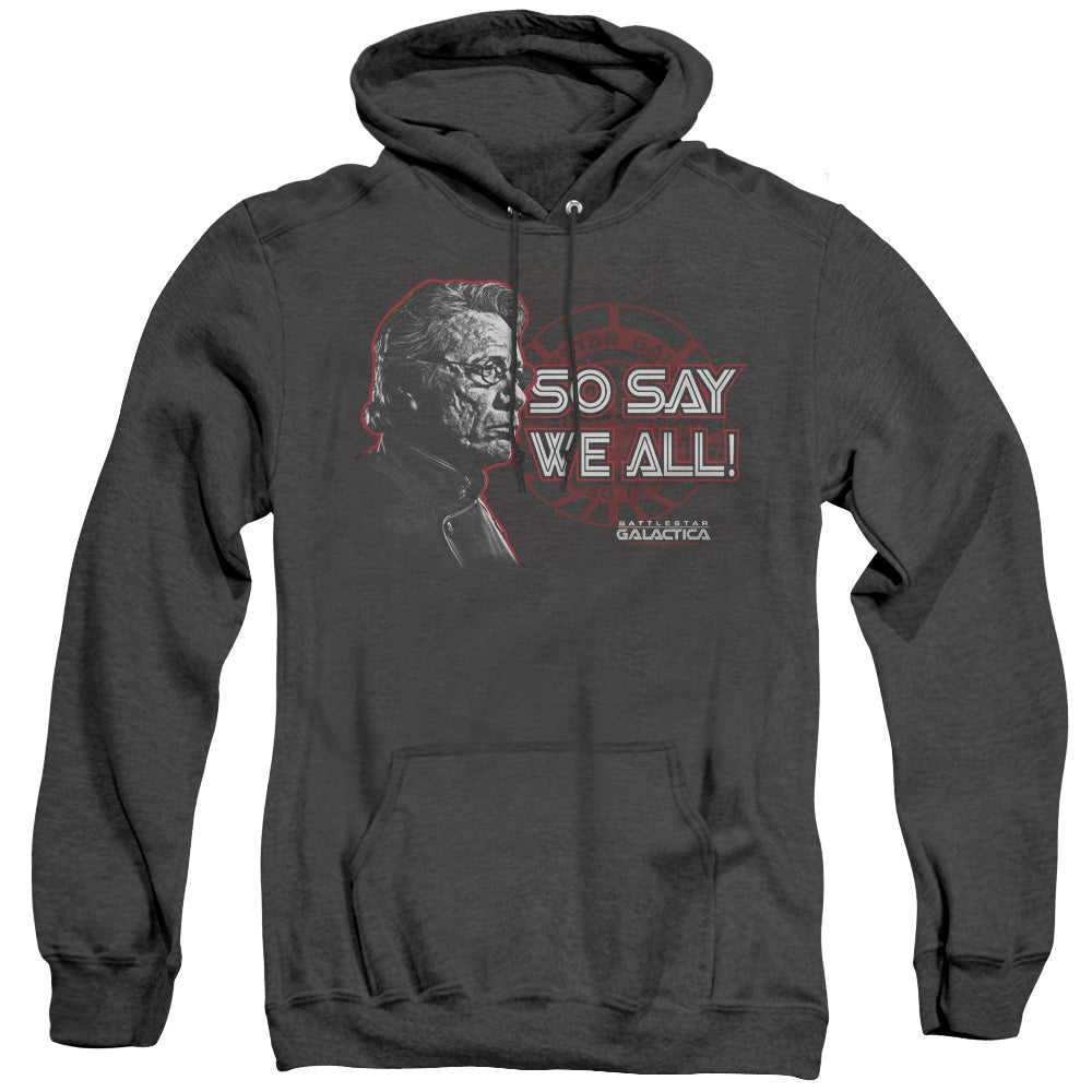 BSG/SO SAY WE ALL - ADULT HEATHER HOODIE - BLACK