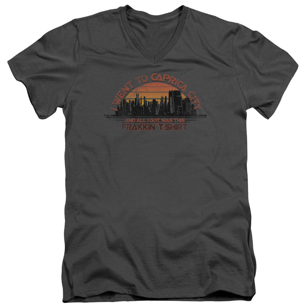 BSG/CAPRICA CITY - S/S ADULT V-NECK 30/1 - CHARCOAL