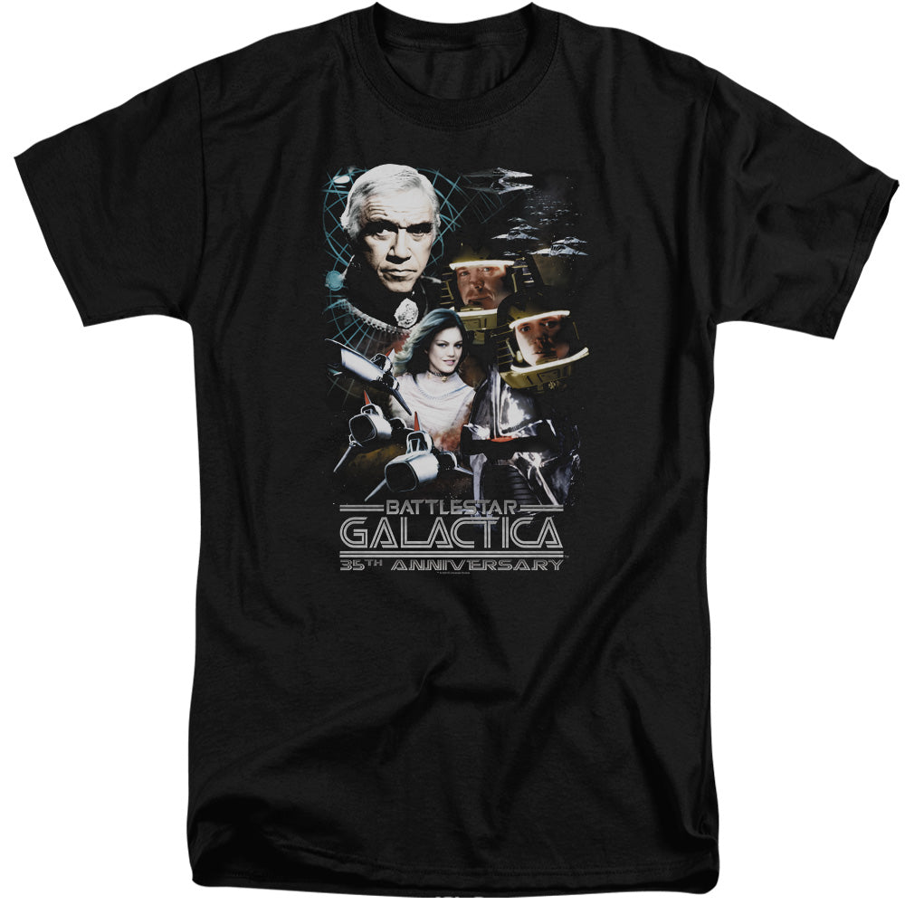 BSG/35TH ANNIVERSARY COLLAGE - S/S ADULT TALL 18/1 - BLACK